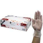 SOFEEL VINYL GLOVES 5.0G HACCP POWDER FREE L CLEAR 100/BOX