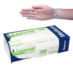 UNIV VINYL EXAM GLOVES 6.0G ASTM LOW POWDER M CLEAR 1000/CTN