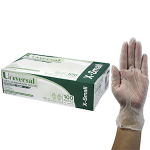 UNIV VINYL EXAM GLOVES 5.0G ASTM POWDER FREE XS CLEAR 100/BX