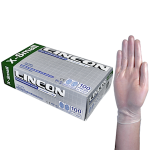 LINCON VINYL EXAM GLVS 5.0G ASTM LOW POWDER XS CLEAR 100/BOX
