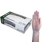 LIV VINYL EXAM GLOVES 5.0G ASTM LOW POWDER XS CLEAR 100/BOX