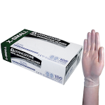 LIV VINYL EXAM GLOVES 5.0G ASTM POWDER FREE XS CLEAR 100/BOX