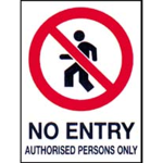 LIVINGSTONE SIGN "NO ENTRY" 450X600MM METAL EACH