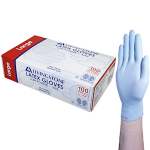 LIV LATEX EXAM GLOVES ASTM LOWPOWDER LRG BLUE COLOUR 100/BX
