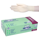 UNI S/SHIELD LATEX EXAM GLOVES ASNZ PF S CREAM HACCP 100/BOX