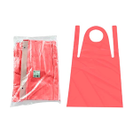DISP APRONS BIB TYPE PERF 30UM 86X145CM HDPE RED 500/CTN