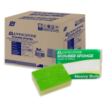 LIVINGSTONE GREEN SCOURER W/YELLOW SPONGE 10X7X3CM HD 300/CT