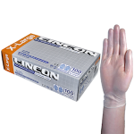 LINCON VINYL EXAM GLOVES 7.0G ASTM LOW POWDER XL CLR 100/BOX