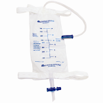 LIV DRAINAGE LEG URINE BAG 750ML, WITH OUTLET, STERILE, EACH