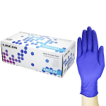 LINCON NITRILE GLOVES EXAM PF, EN374 MED COBALT BLUE 3000/CT