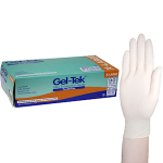 GELTEK LATEX EXAM GLOVES, AS/NZ POWDER FREE XL CREAM,90/BX