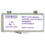 COVER SLIP NO. 0 22X40MM GLASS 100/PK GERMANY