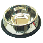PET BOWL, 450ML, 14CM DIAMETER NON-SKID STAINLESS STEEL EACH