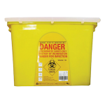 LIV NEEDLES SHARP WASTE COLLECTOR 15L W/LID SQUARE YELLOW EA
