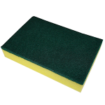 LIVINGSTONE GREEN SCOURER W/YELLOW SPONGE 15X10X3CM HD 10/PK