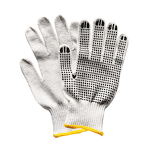 LIV SEAMLESS KNITTED COTTON GLOVES W/DOT PALM 12 PAIRS/BAG