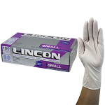 LINCON LATEX EXAM GLOVES AS/NZ PFREE SML CREAM COLOUR 100/BX