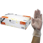 SOFEEL VINYL GLOVES 5.5G HACCP POWDER FREE XL CLEAR 100/BOX