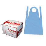 DISP APRONS BIB TYPE 23uM 71 X 117CM HDPE BLUE 100 PACKS/BOX