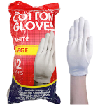 LIVINGSTONE COTTON GLOVES LARGE WHITE 12 PAIRS/BAG
