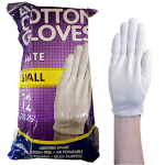 LIVINGSTONE COTTON GLOVES SMALL WHITE 12 PAIRS/BAG