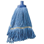 OATES HOSPITAL LAUNDER YARN MOP HEAD, 350G, ROUND, BLUE, EA