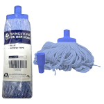 LIVINGSTONE COTTON MOP HEAD 450G 22MM SCREW TYPE BLUE EACH