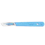 DISPO SCALPEL W/HANDLE, S/S, SIZE 21, STERILE, 10/BOX