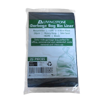 LIV GARBAGE BAG BL 120L 110X95CM 25uM HD, HDPE, BLK, 25/PACK