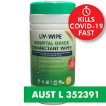 LIV-WIPE HOSPITAL DISINFECTANT WIPES TGA, 20X30CM, 100/TUB