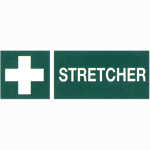 PRINTED SIGN "STRETCHER" 100X300MM VINYL ADHESV STICKER EACH