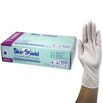 S/SHIELD LATEX EXAM GLOVES, AS/NZ PF SML CREAM HACCP 100/BOX