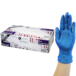 SOFEEL VINYL GLOVES 4.0G POWDER FREE SML BLUE HACCP 100/BOX