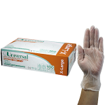 UNIV VINYL EXAM GLOVES 7.0G ASTM POWDER FREE XL CLEAR 100/BX