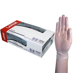 LIV VINYL EXAM GLOVES 6.5G ASTM LOW POWDER L CLEAR 100/BOX