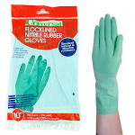 UNIVERSAL FLOCKLINED NITRILE GLOVES HD EN374 SIZE10 GRN PAIR