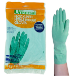 UNIVERSAL FLOCKLINED NITRILE GLOVES HD EN374 SIZE11 GRN PAIR