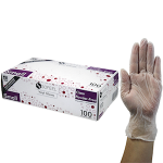 SOFEEL VINYL GLOVES 4.0G HACCP POWDER FREE S CLEAR 100/BOX