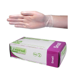 UNIV VINYL EXAM GLOVES 5.5G ASTM LOW POWDER S CLEAR 100/BOX