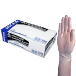 LIV VINYL EXAM GLOVES 6.0G ASTM POWDER FREE M CLEAR 100/BOX