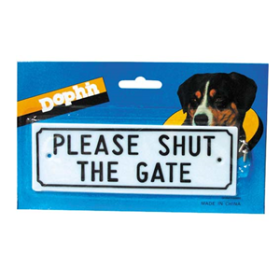 GATE SIGN - PLEASE SHUT THE GATE, PLASTIC, EA