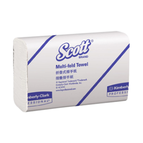 SCOTT MULTIFOLD HAND TOWELS 1-PLY 24X24CM WHT 250/PK 4000/CT