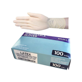 ECONOMY LATEX GLOVES POWDER FREE LONG CUFF SML CREAM 100/BOX