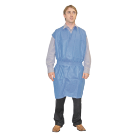 SHORT SLEEVE GOWN W/TIE DUST COAT COOL BLUE LF 40GSM LOOSE