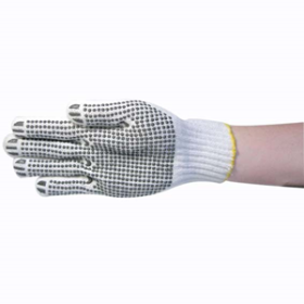 LIV SEAMLESS KNITTED COTTON GLOVES W/DOT PALM 12 PAIRS/BAG