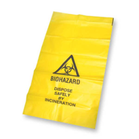 BIOHAZARD WASTE BAG 100X78CM 82L 40UM VIRGIN YLW 250/CTN