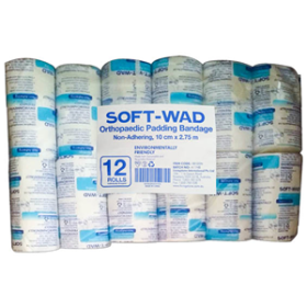 SOFT-WAD ORTHOPAEDIC UNDERCAST PADDING BNDG 10CMX2.75M 12/PK