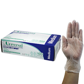 UNIV VINYL EXAM GLOVES 6.0G ASTM POWDER FREE M CLEAR 1000/CT