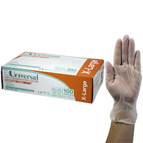 UNIV VINYL EXAM GLOVES 7.0G ASTM POWDER FREE XL CLR 1000/CT