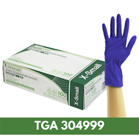 UNI NITRILE EXAM GLOVES ASTM PF EN374 XS COBALTBLUE 1000/CTN